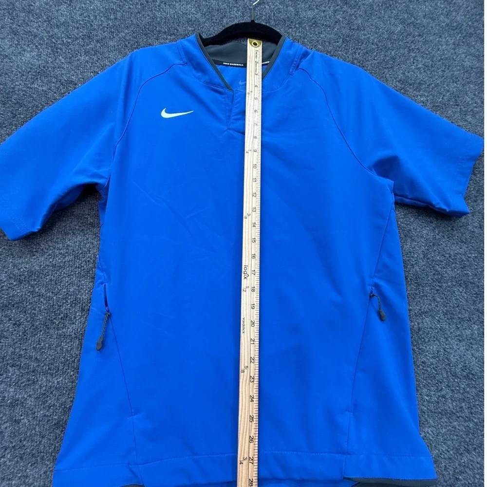 Nike Baseball Pullover Mens Small Blue Short Sleeve Snap Henley Training